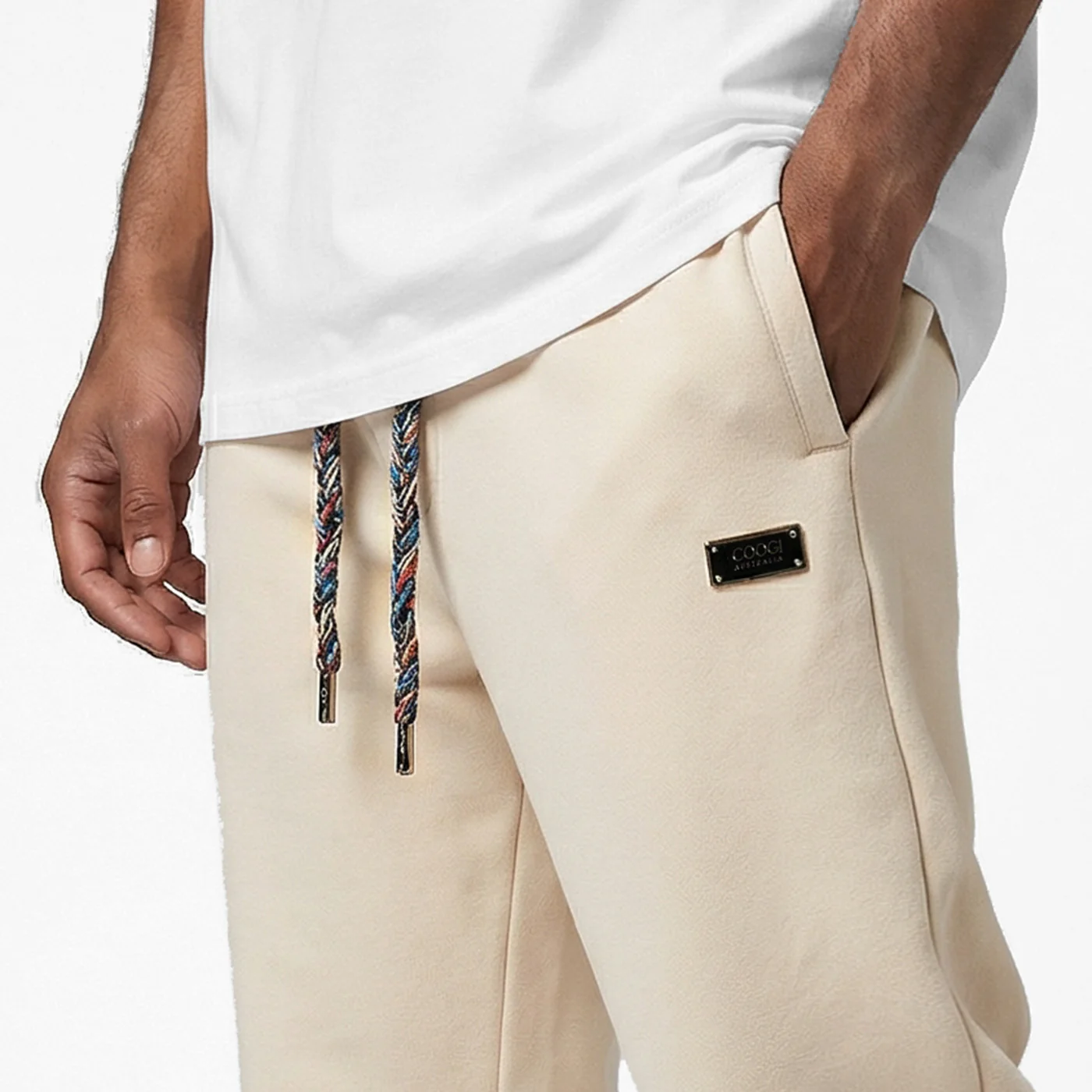 New - COOGI - Block Logo and Statement Sweat Pant - Oversized - Bone: COOGI Crown Reserve HeavyLuxe Fleece - Image 4