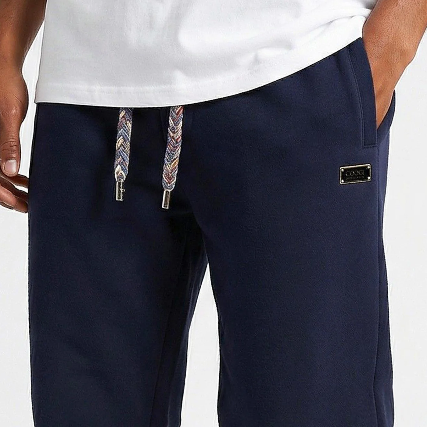 New - COOGI - Block Logo and Statement Sweat Pant - Oversized - Navy: COOGI Crown Reserve HeavyLuxe Fleece - Image 4