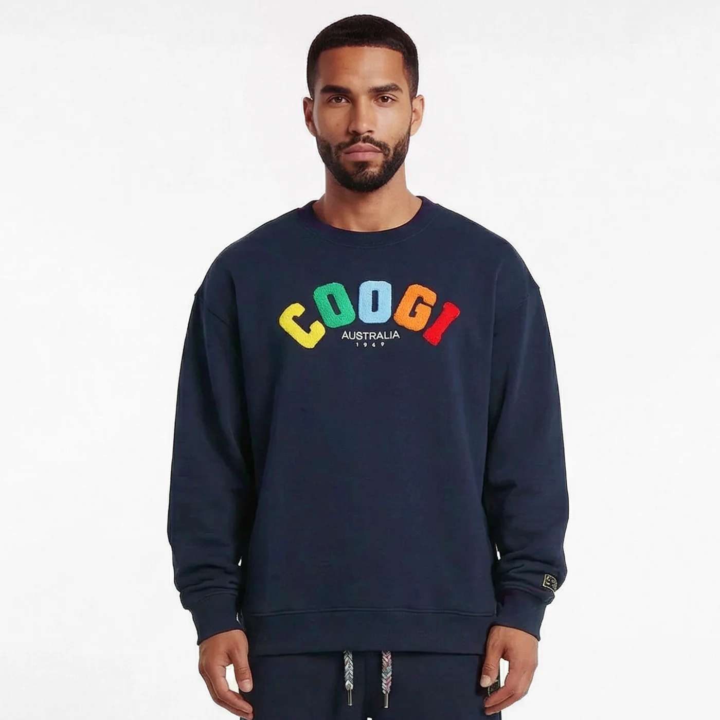 New - COOGI - Block Logo Crew - Oversized - Navy: COOGI Crown Reserve HeavyLuxe Fleece - Image 2