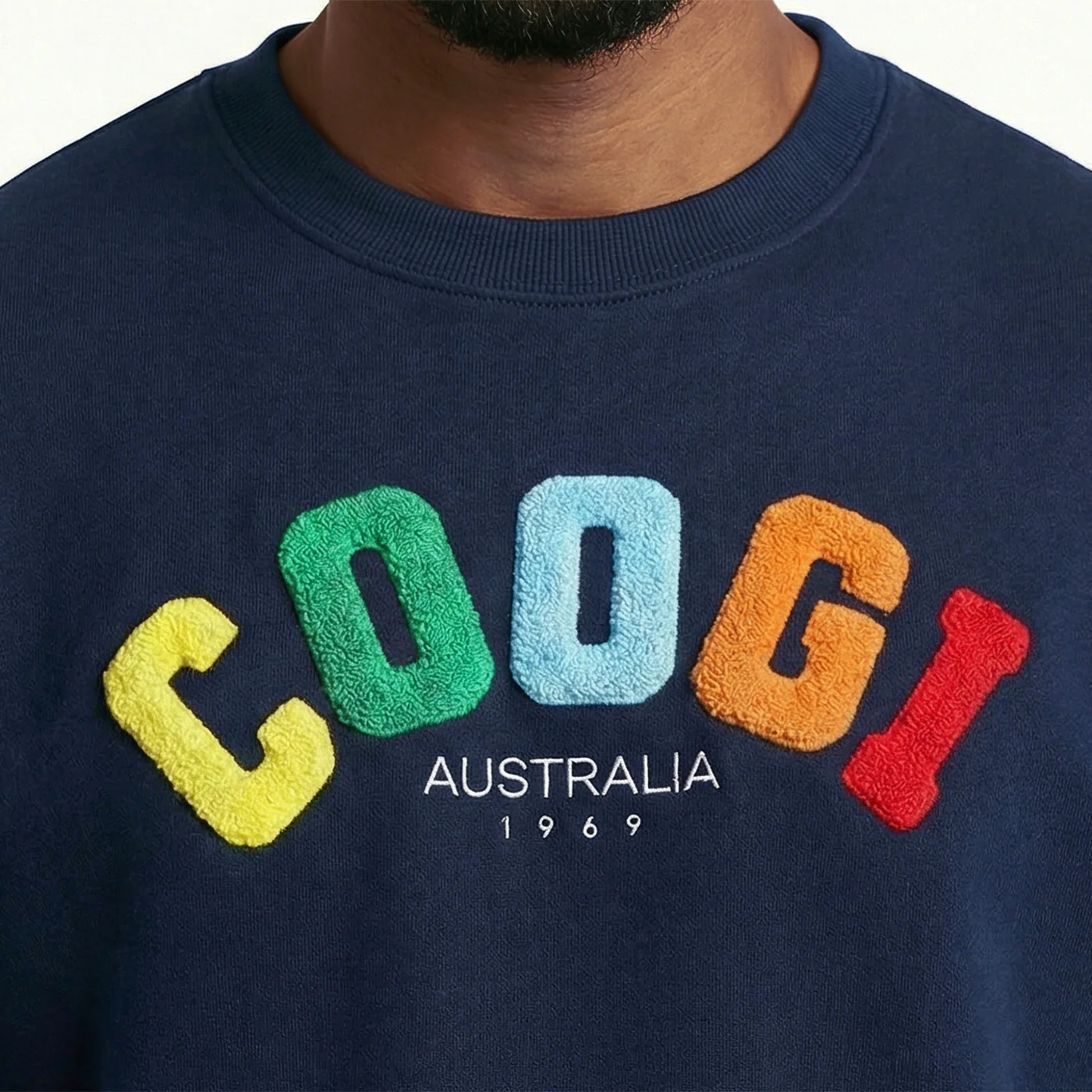 New - COOGI - Block Logo Crew - Oversized - Navy: COOGI Crown Reserve HeavyLuxe Fleece - Image 4