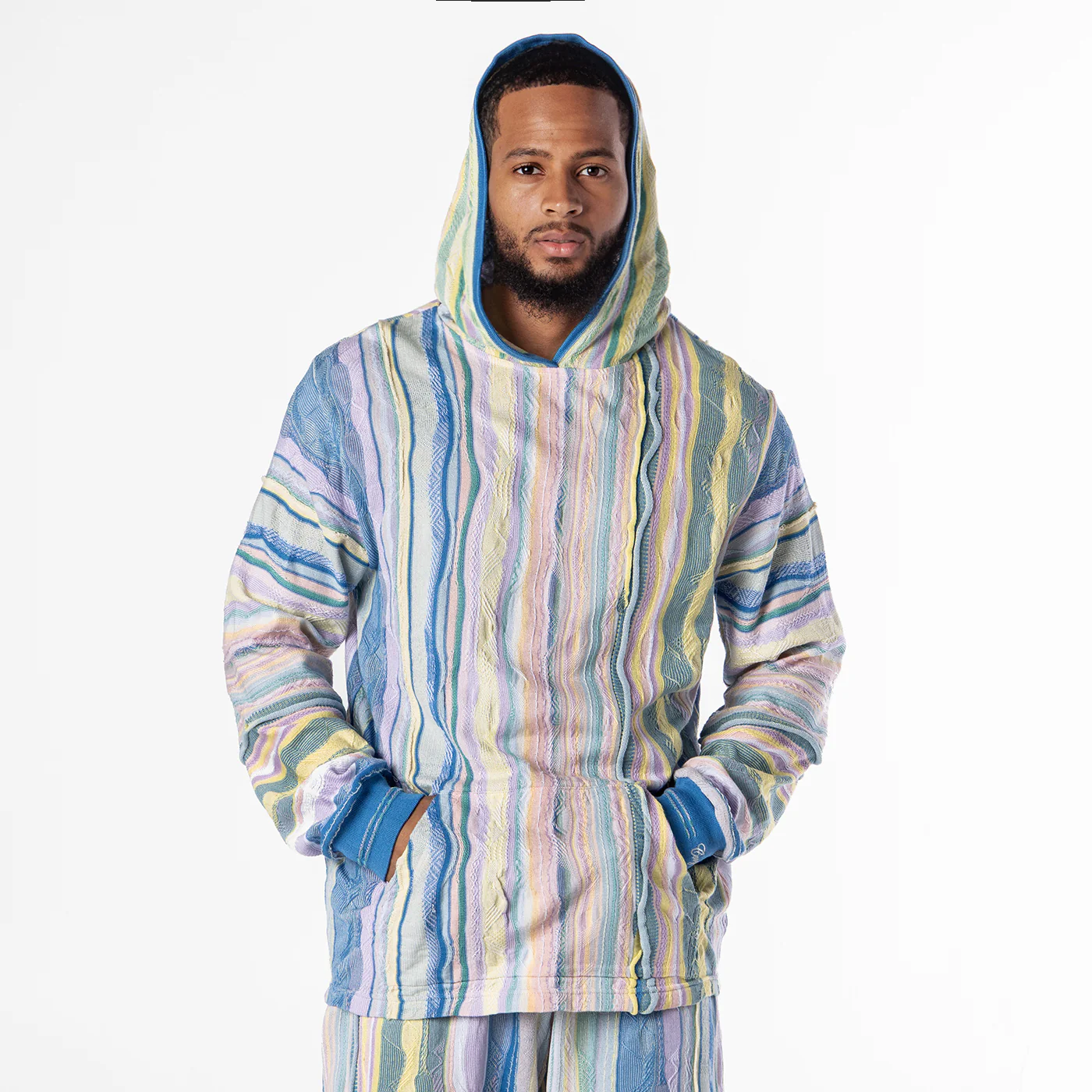New - COOGI Light Weight Sweater Knit Hoody in Pink and Blue - Image 2