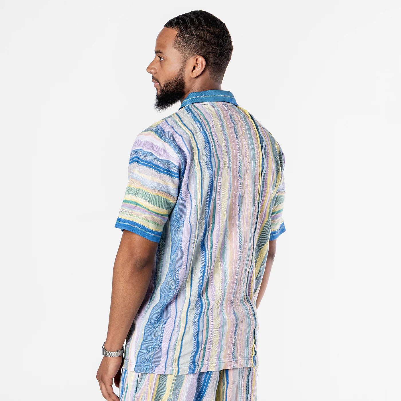 New - COOGI Light Weight Sweater Knit Polo in Pink and Blue Polo - Image 5