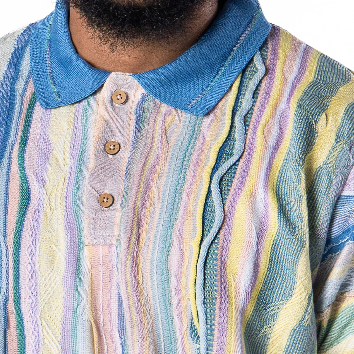 New - COOGI Light Weight Sweater Knit Polo in Pink and Blue Polo - Image 6