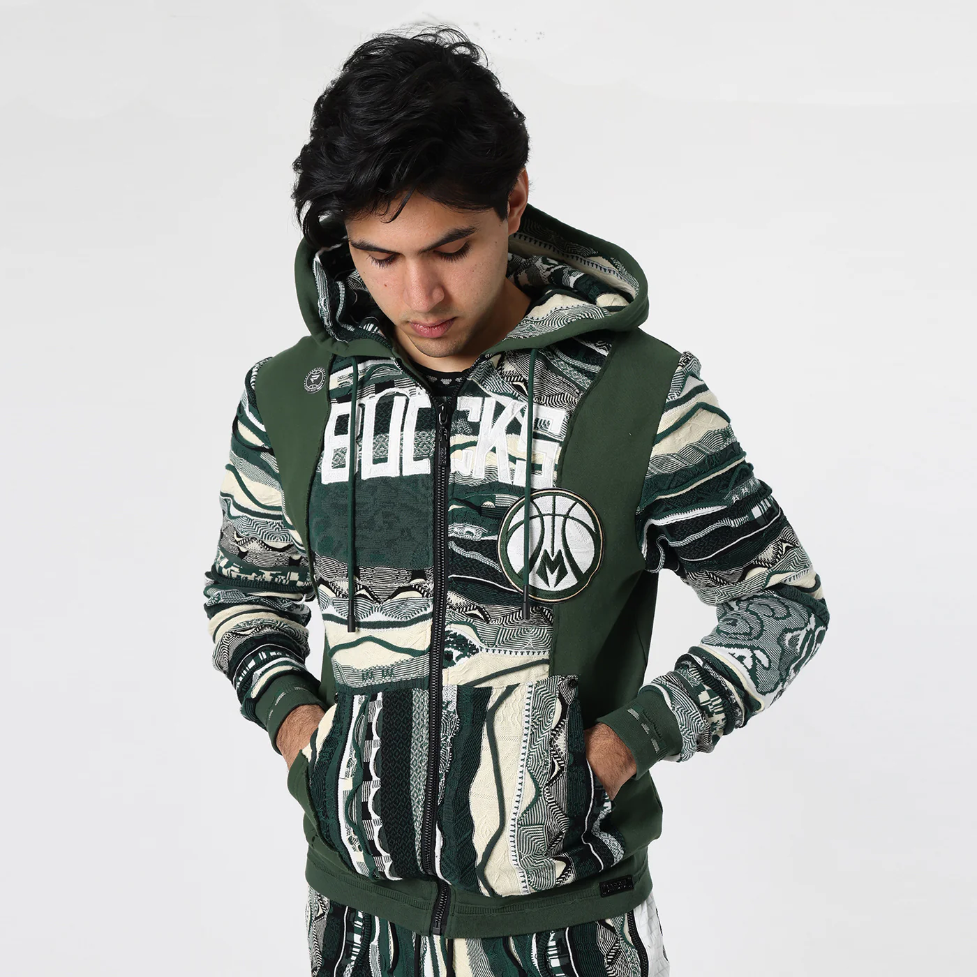 New - COOGI X NBA X Protege - Milwaukee Bucks Full Zip Hoody - Image 2