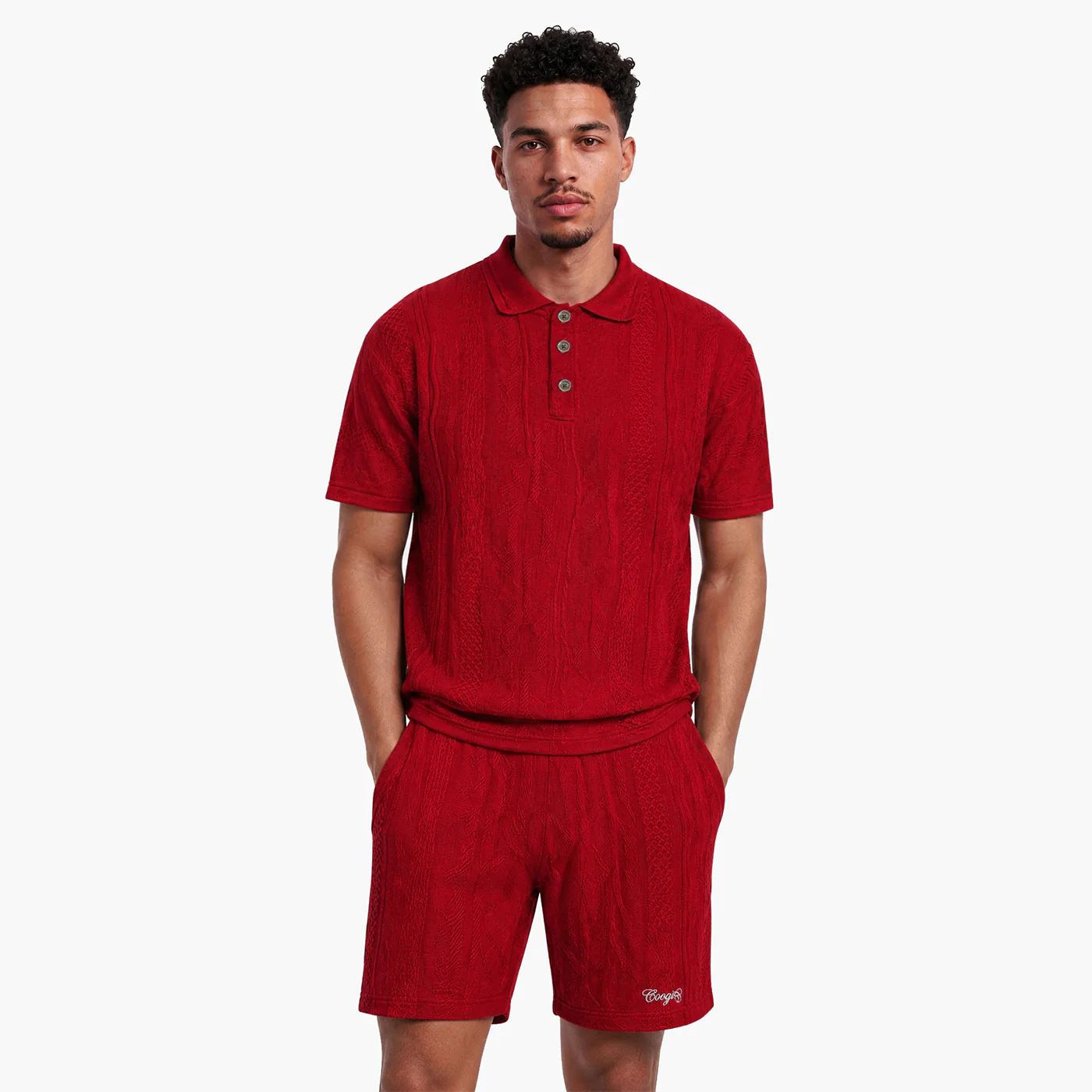New - COOGI Light Weight Sweater Knit Red Alert Shorts - Image 4
